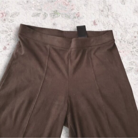 FALL- H&M Suedette Chocolate Brown Moto Leggings- XS- Like New - Picture 8 of 13